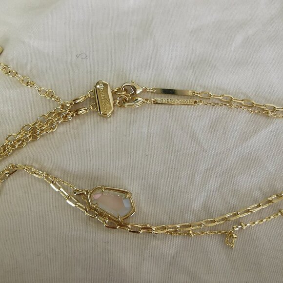 Kendra Scott Alexandria Clear Rock Crystal Gold Necklace - Picture 4 of 4